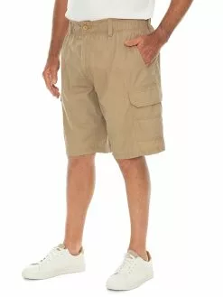 Elliotts Ripstop Cargo Shorts Beige - Elastic Waist -Traders Country Sales 56558 s 1