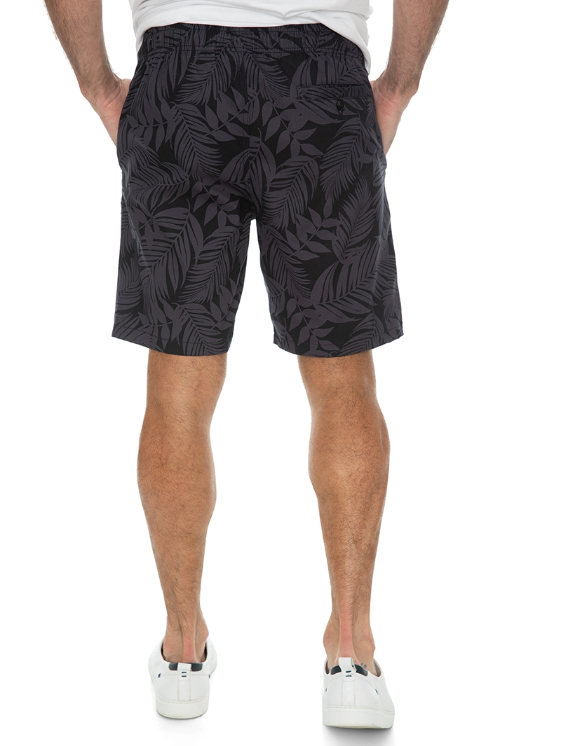 Lowes Print Shorts Navy Leaf - Elastic Waist 5 Lowes Print Shorts Navy Leaf - Elastic Waist - Image 3