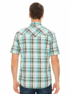 Shirts Traders Aqua Check Short Sleeve Shirt -Traders Country Sales 56795 b lowes