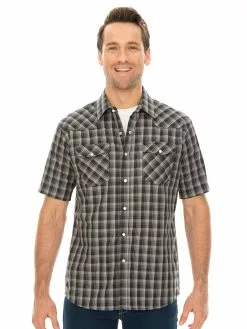 Shirts Traders Black Check Short Sleeve Shirt