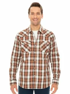 Shirts Traders Brown Check Long Sleeve Shirt