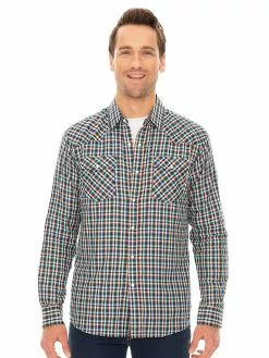 Shirts Traders Blue Check Unisex Long Sleeve Shirt