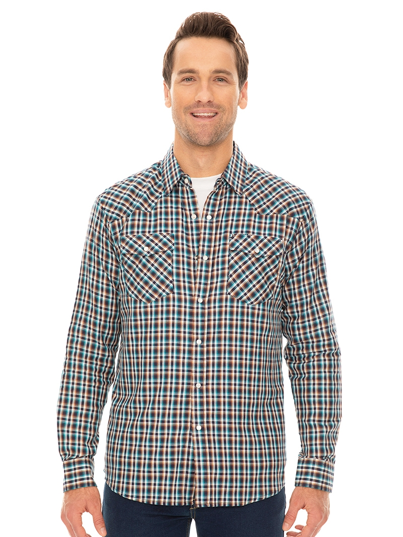 Shirts Traders Blue Check Unisex Long Sleeve Shirt 3 Shirts Traders Blue Check Unisex Long Sleeve Shirt