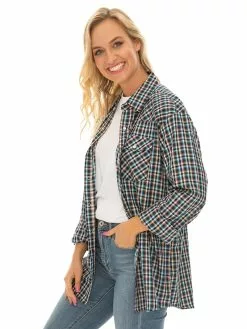 Tops Traders Blue Check Unisex Long Sleeve Shirt -Traders Country Sales 56799 s lowes 2