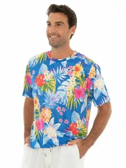 Lowes T-Shirts Mens Crew Neck Tropical Blue -Traders Country Sales 56892 s 1