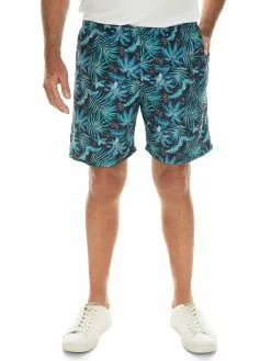 Ruggers Microfibre Print Shorts Blue Leaves