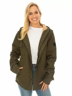 Unisex Clothing Prodigy Green Sherpa Lined Unisex Hooded Jacket