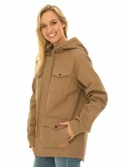 Tops Prodigy Taupe Printed Sherpa Lined Unisex Hooded Jacket -Traders Country Sales 57123 s lowes 2