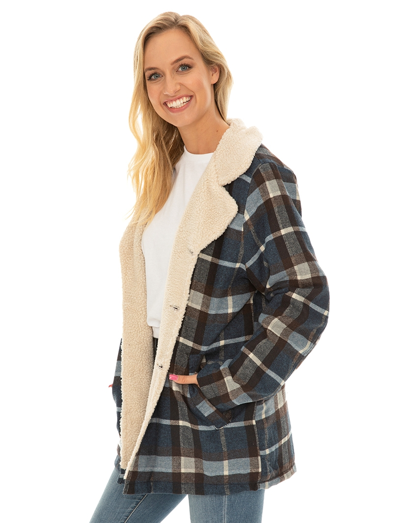 Unisex Clothing Prodigy Blue Yarn Dyed Check Unisex Jacket 4 Unisex Clothing Prodigy Blue Yarn Dyed Check Unisex Jacket - Image 2