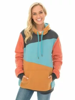 Tops Lowes Fleece Popover Hoodie In Multi Coloured Spliced Unisex