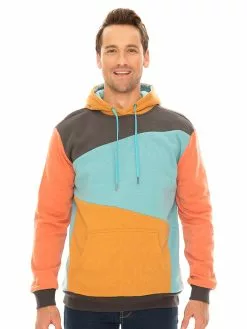 Tops Lowes Fleece Popover Hoodie In Multi Coloured Spliced