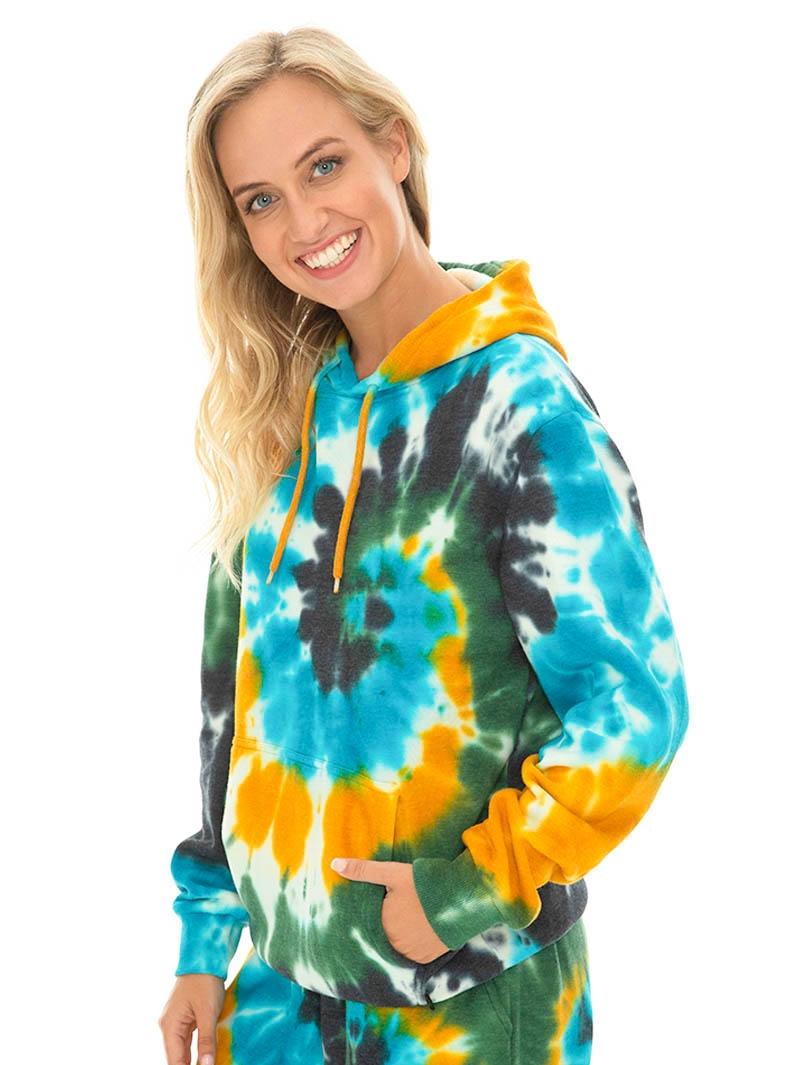 Tops Prodigy Unisex Multi Blue Tie Dye Popover Hoodie 4 Tops Prodigy Unisex Multi Blue Tie Dye Popover Hoodie - Image 2