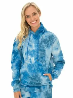 Tops Prodigy Unisex Blue Tie Dye Popover Hoodie