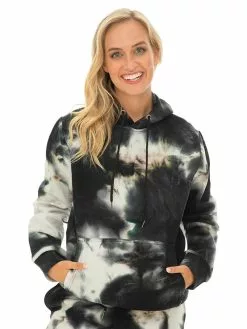 Tops Prodigy Unisex Black White Tie Dye Popover Hoodie