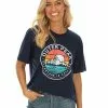 Outer Peak Tops Unisex Printed T-Shirt Navy -Traders Country Sales 57692 f f