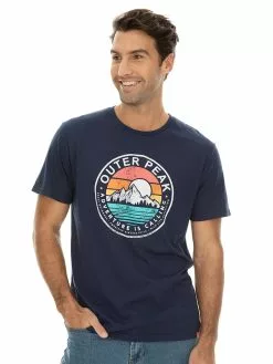 Outer Peak T-Shirts Mens Printed T-Shirt Navy