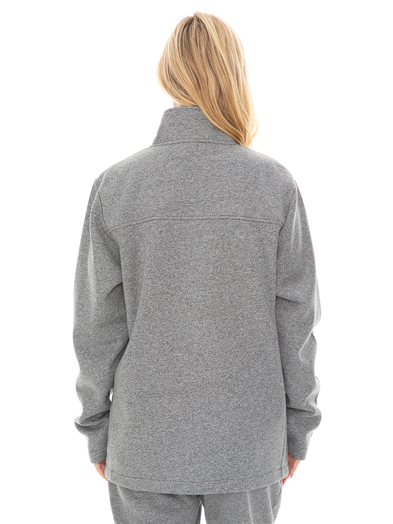 Tops Outer Peak Grey Polar Fleece Zip Unisex Jacket 5 Tops Outer Peak Grey Polar Fleece Zip Unisex Jacket - Image 3