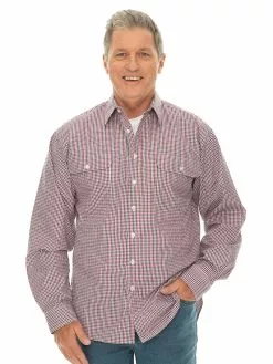 Shirts Bisley Countryman Red Long Sleeve Shirt