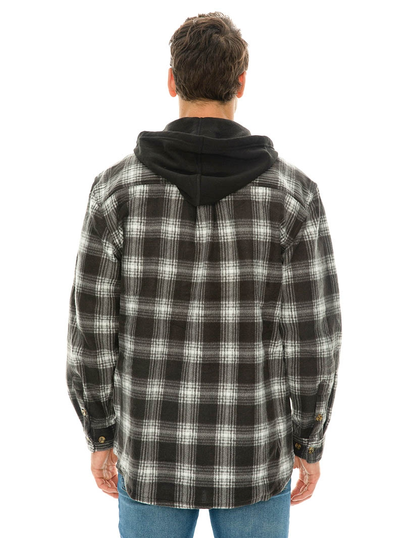 Shirts Lowes Black Check Polar Fleece Hooded Shirt 5 Shirts Lowes Black Check Polar Fleece Hooded Shirt - Image 3
