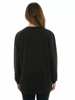 Lowes Tops Unisex Long Sleeve Crew Neck Top Black -Traders Country Sales 58110 b