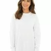 Lowes Tops Unisex Long Sleeve Crew Neck Top White 1 Lowes Tops Unisex Long Sleeve Crew Neck Top White -Traders Country Sales 58112 f 1