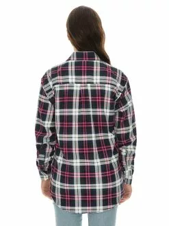 Tops Lowes Unisex Black & Pink Flannelette Shirt -Traders Country Sales 58123 l b 2 lowes