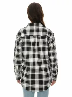 Tops Lowes Unisex Black & White Check Flannelette Shirt -Traders Country Sales 58124 l b lowes