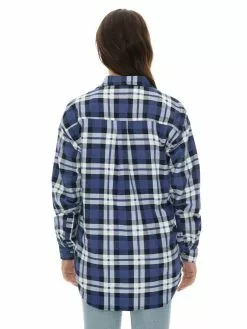 Tops Lowes Unisex Denim Check Flannelette Shirt -Traders Country Sales 58132 l b lowes