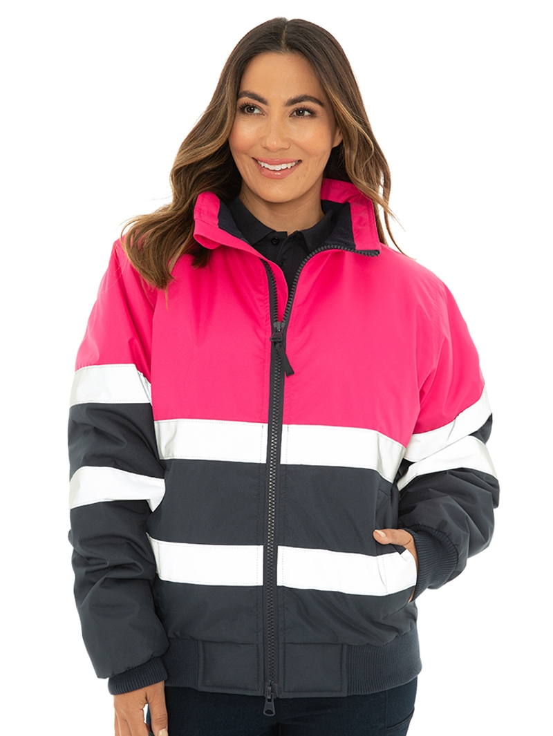 Winter Wear Traders Pink & Navy Hi Vis Jacket 3 Winter Wear Traders Pink & Navy Hi Vis Jacket