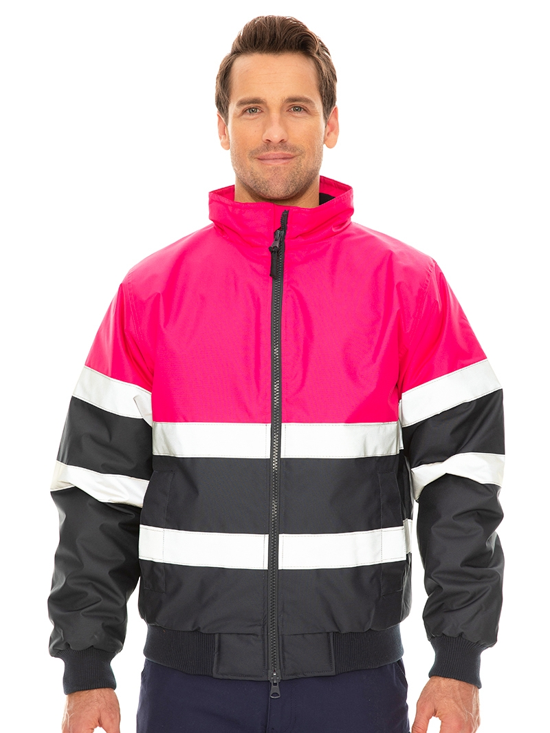 Winter Wear Traders Pink & Navy Hi Vis Jacket 4 Winter Wear Traders Pink & Navy Hi Vis Jacket - Image 2