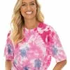 Tops Prodigy Pink Tie Dye Unisex T-Shirt -Traders Country Sales 58419 f f lowes
