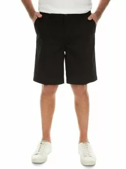 Manhattan Stretch Chino Shorts Black - Elastic Waist