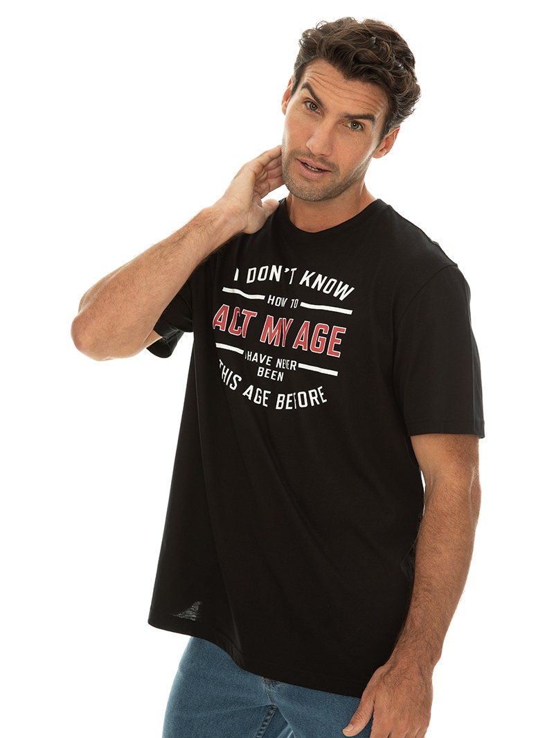T-Shirts Lowes Mens Graphic Act My Age T Shirt Black 4 T-Shirts Lowes Mens Graphic Act My Age T Shirt Black - Image 2