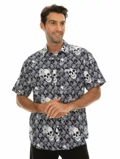 Traders Country Sales 14 Prodigy Shirts Mens Short Sleeve Shirt Navy Skull Print