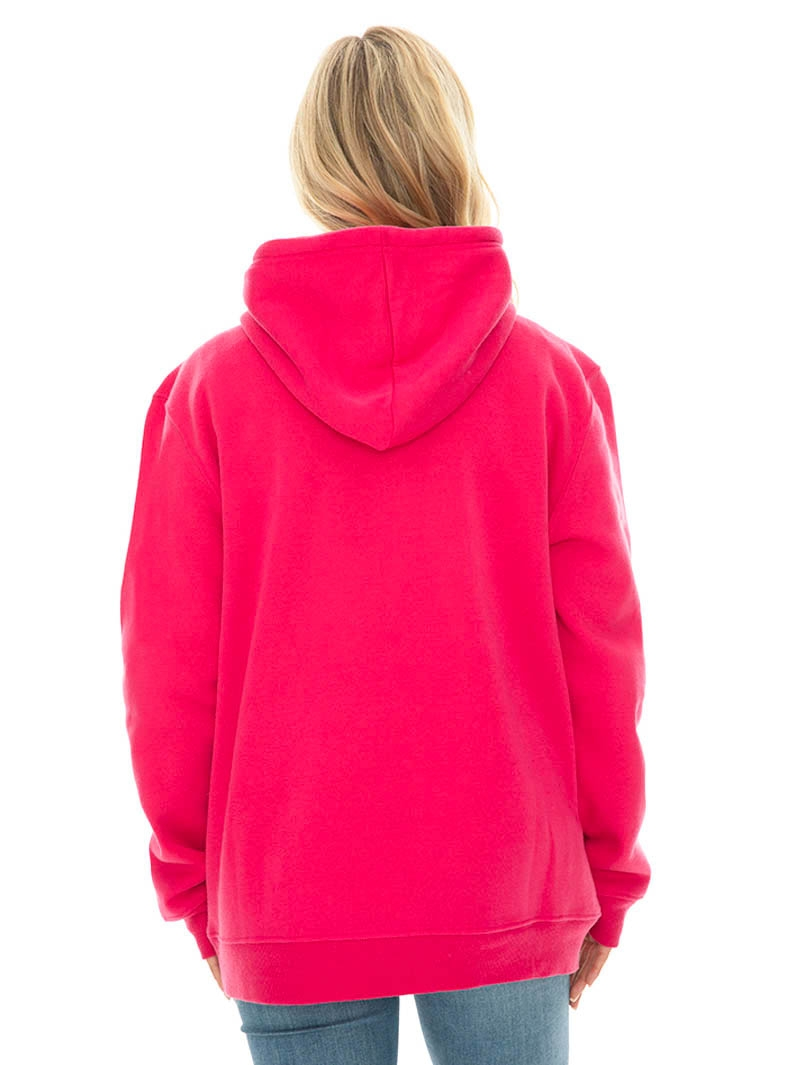 Tops Lowes Fleece Popover Hoodie In Hot Pink Unisex 5 Tops Lowes Fleece Popover Hoodie In Hot Pink Unisex - Image 3