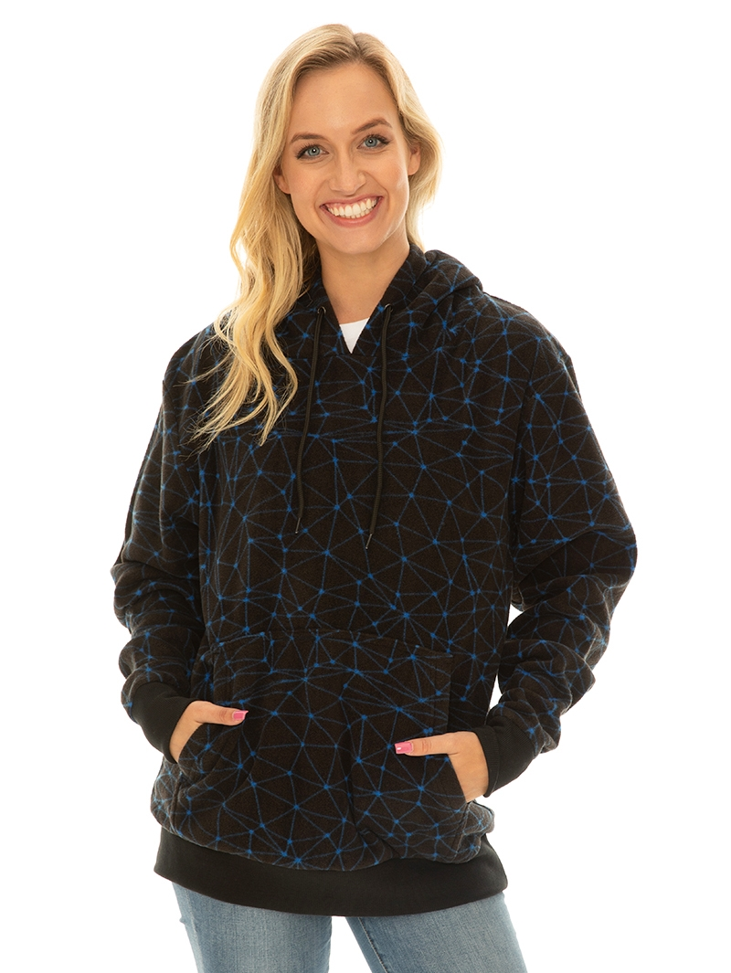 Tops Prodigy Black & Blue Polar Fleece Unisex Hoodie 3 Tops Prodigy Black & Blue Polar Fleece Unisex Hoodie