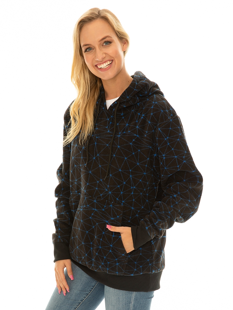 Tops Prodigy Black & Blue Polar Fleece Unisex Hoodie 4 Tops Prodigy Black & Blue Polar Fleece Unisex Hoodie - Image 2