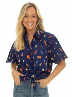 Tops Lowes Hawaiian Shirt Navy Fathers Day