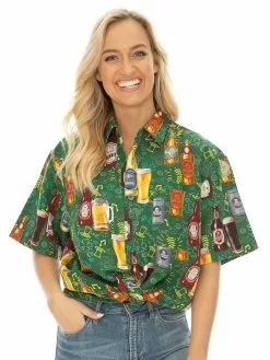Tops Lowes Hawaiian Shirt Green All The Luck Of The Irish