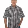 Shirts Bisley Shirt Short Sleeve In Brown & White Check 2 Shirts Bisley Shirt Short Sleeve In Brown & White Check -Traders Country Sales 58904 f 1 1