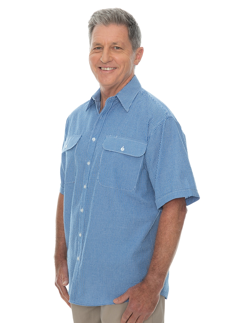 Shirts Bisley Shirt Short Sleeve In Royal Check Light Blue 6 Shirts Bisley Shirt Short Sleeve In Royal Check Light Blue - Image 4