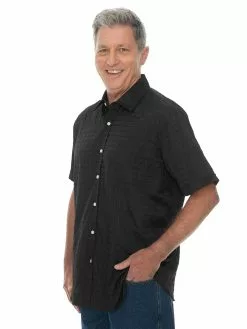 Elliotts Shirts Mens Shirt Short Sleeve In Black Dobby 12 Elliotts Shirts Mens Shirt Short Sleeve In Black Dobby -Traders Country Sales 58916 b 1 1