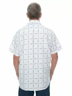 Elliotts Shirts Mens Short Sleeve Shirt White Black Check -Traders Country Sales 58918 b 1