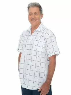 Elliotts Shirts Mens Short Sleeve Shirt White Black Check -Traders Country Sales 58918 s 1 1