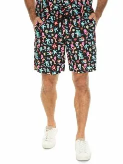 Prodigy Shorts Mens Print Short Neon Flamingo Black