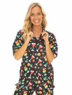 Tops Riley Adams Shirt Cocktail Hour Print Unisex