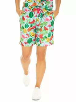 Matchy Matchy Riley Adams Shorts Fruity Flamingo Print Unisex