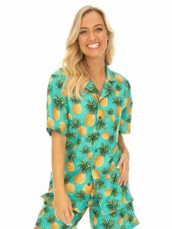 Tops Riley Adams Shirt Pineapple Print Unisex