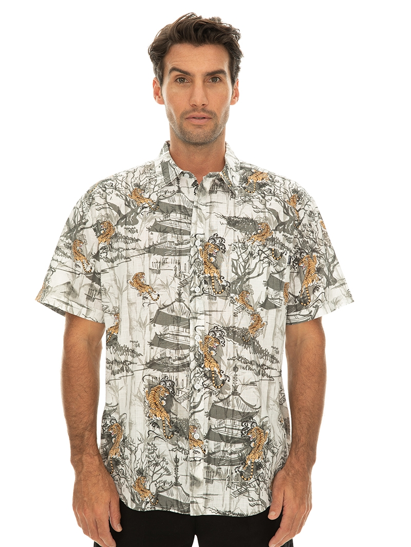 Prodigy Shirts Mens Short Sleeve Shirt White Oriental Tiger 3 Prodigy Shirts Mens Short Sleeve Shirt White Oriental Tiger