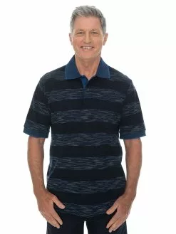 Polos Cougars Polo Short Sleeve Knit In Navy & Blue